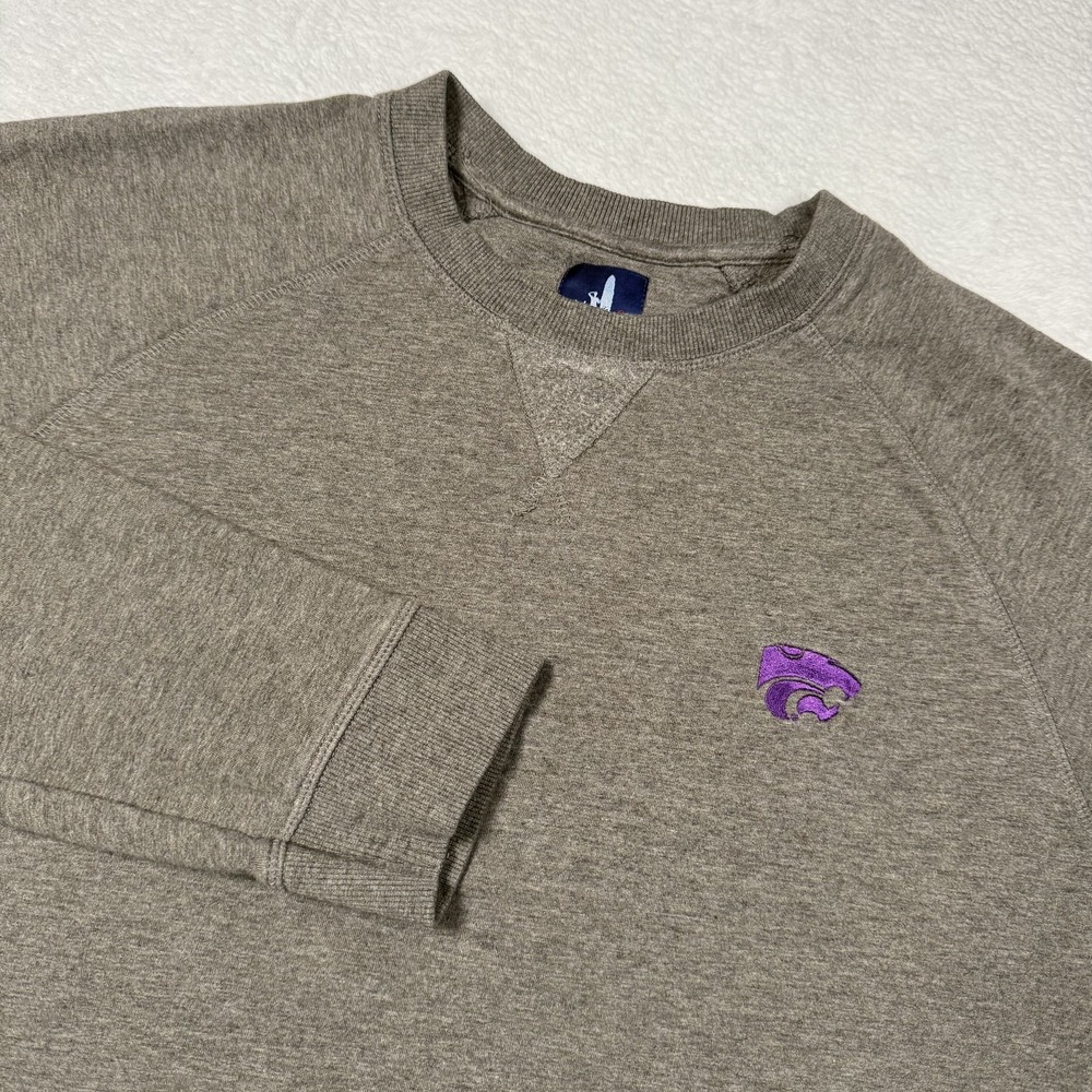Kansas State Wildcats Sweatshirt Mens Large NCAA Football Crewneck Johnnie-O